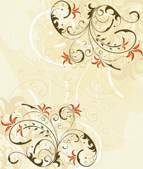 Grunge paint flower background, element for design, vector illustration