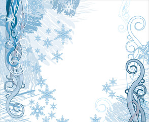 grunge snowflakes vector background