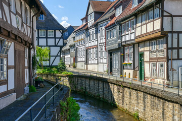 Historische Fachwerk-Fassaden an der Abzucht in der Altstadt von Goslar