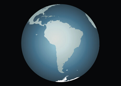 South America (Vector). Accurate map of South America. Mapped onto a globe. Includes Galapagos, falklands