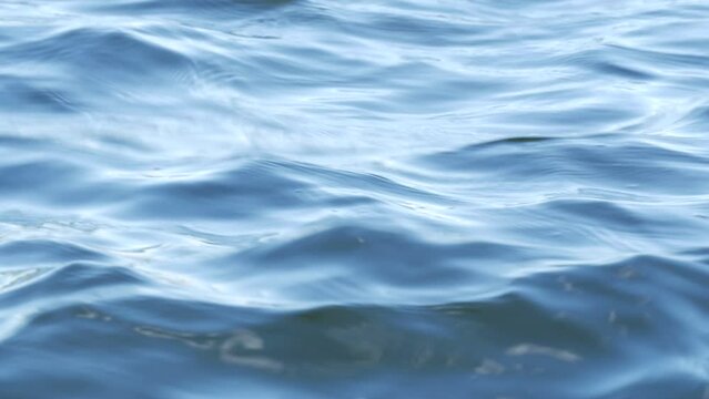 Blue sea water ripples texture background.