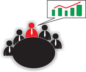 Obraz premium several colleagues and boss discussing success