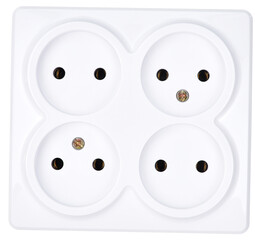several electrical sockets on a white background