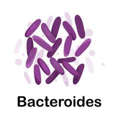 Bacteria in the body. Microorganisms. bacteroides. Medicine and health. Cartoon. Microbiota. Microbiome. Vector stock illustration. bifidobacteria