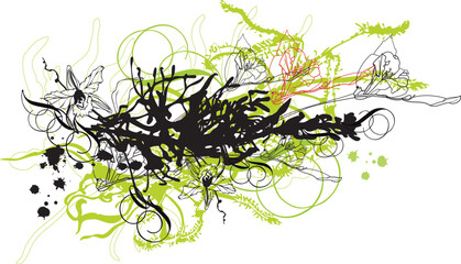 abstract floral background on white