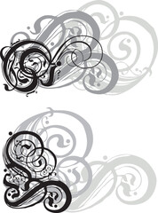 abstract grungy swirls on white  background