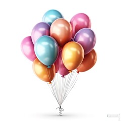 colourful balloons isolated on white background 