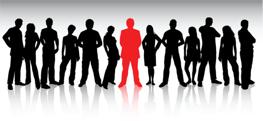 Crowd of people with one person standing out © Designpics