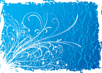 Grunge floral background, vector illustration