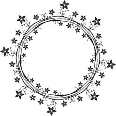 Flower frame, element for design, vector illustration