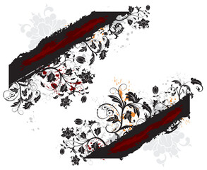 Grunge paint floral chaos, element for design, vector illustration