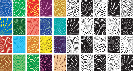 Set of editable vector criss-cross patterns as color and black-and-white versions