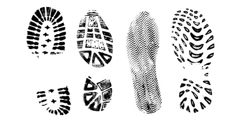 4 Isolated BootPrints - Highly detailed vector of walking shoes