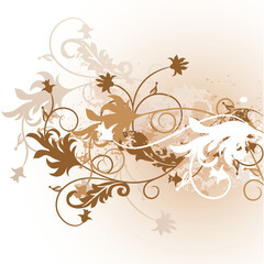 Grunge floral background, vector illustration