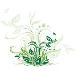 Green floral background vector illustration design for greeting cards