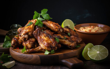 Fototapeta premium chicken wings grilled created with Generative AI technology