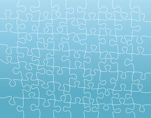 Editable vector background illustration of blue jigsaw shapes