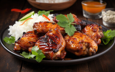 chicken wings grilled created with Generative AI technology