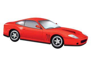 Fototapeta na wymiar The sports red car on a white background - a vector