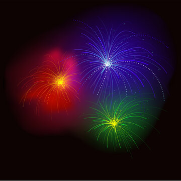 Fireworks RGB - Detailed and colored vector illustration with special lightning effects.