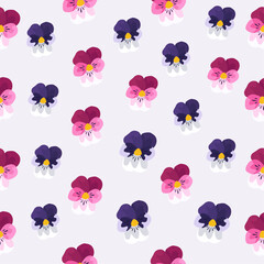 Cute seamless violet pattern with white background