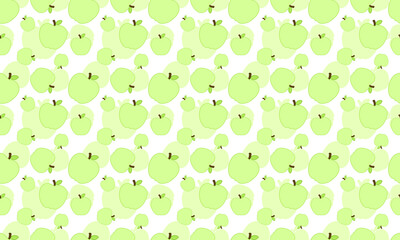 seamless pattern with green apples