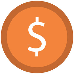 Dollar Coin Bold Vector Icon

