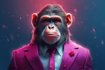 monkey in suit, party