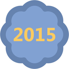 2015 Sticker Bold Vector Icon

