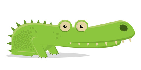 funny cartoon crocodile vector illustration