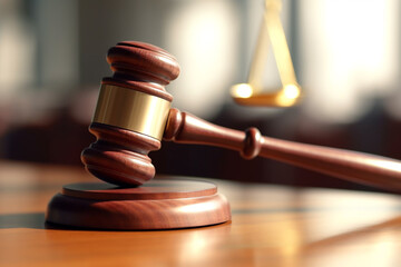 Gavel and hammer, Law and Justice concept. Generative AI
