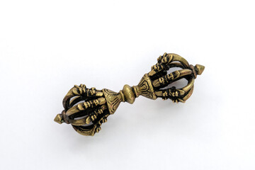 Buddhist Vajra on white background.