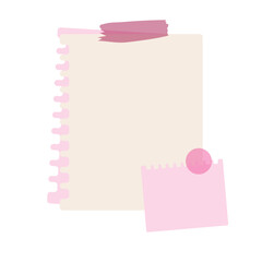 notebook paper with pin isolated icon vector illustration design vector illustration design