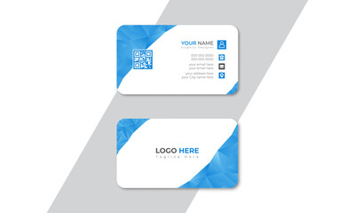 Gradient business card flat design template. creative business card and, horizontal template vector design.