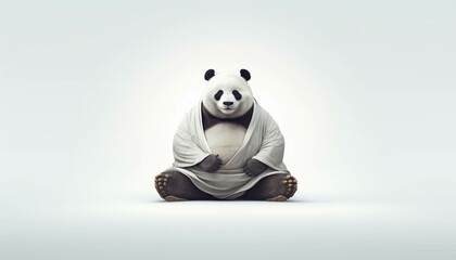 panda meditating. ai generative