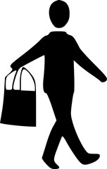 man with shop bag icon