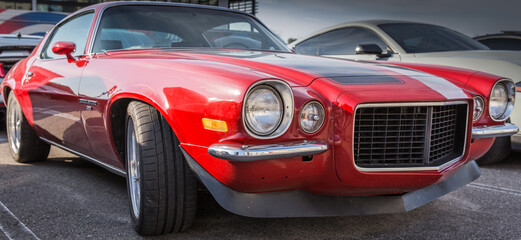 Obraz na płótnie Canvas Red vintage car.