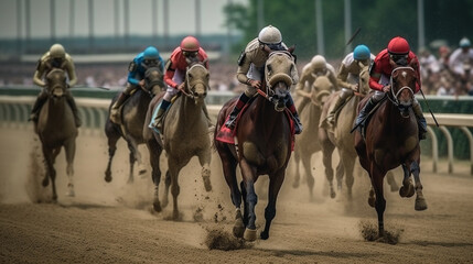 Running with horses. Generative AI