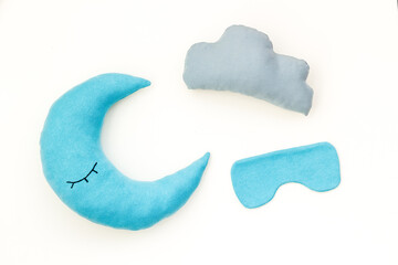 Soft moon pillow with sleep mask for good night