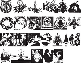 Illustration of Xmas Silhouettes - Vector Format