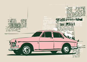 Vector Illustration of old vintage custom collector's car