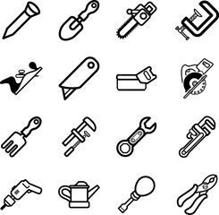 A vector series set of tool icons