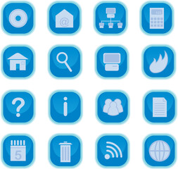 Blue computer vector icons