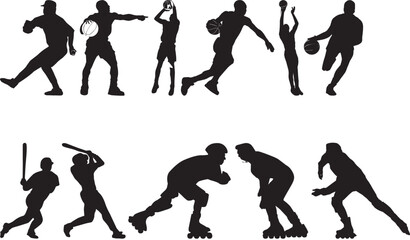 Illustration of Athlete Silouettes - Vector © Designpics