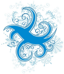 Abstract christmas background with snowflake, element for design, vector illustration