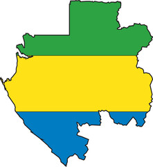 Obraz premium Illustration Vector of a Map and Flag from Gabon