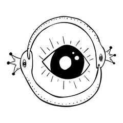 Snake Simple Vector Illustration in Doodle Style