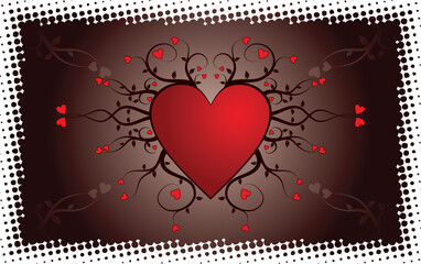 Valentine grunge background, vector illustration