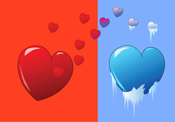 Abstract vector design of unrequited love