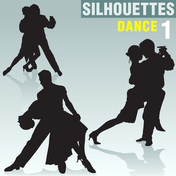 Silhouettes Dance 01 - High detailed vector illustration.